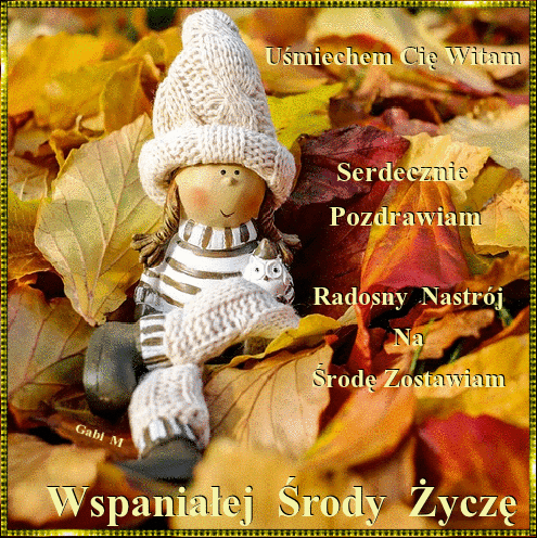 Zabawka w liściach śle pozdrowienia na środę